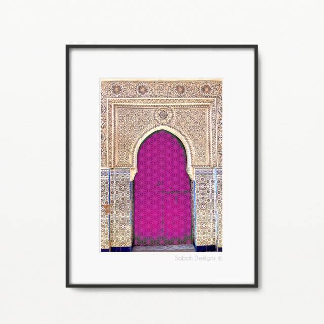 Moroccan Architecure Door Pink, A4 Print, Islamic Art, Home Decor - image 1