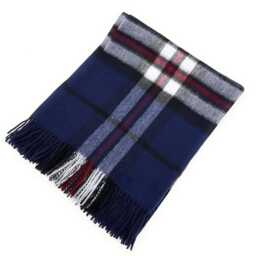 100% Lambswool Tartan Blanket Thoms-Navy - Large, Soft & Luxurious Scottish Throw 145??194 cm - thumbnail 2