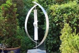 "Modern Abstract Wood Aluminum Artist Sculpture ""Silver 4" - thumbnail 1