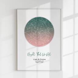 Custom Star Map Framed By Date Night Sky Print Personalized Wedding Gift For Boyfriend Engagement Him The We Met Chart - thumbnail 3