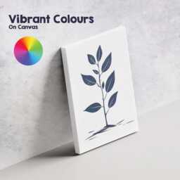 Indigo Minimalist Young Plant Botanical Illustration Canvas Wall Art Print Decor Picture Ready To Hang - thumbnail 4
