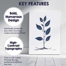 Indigo Minimalist Young Plant Botanical Illustration Canvas Wall Art Print Decor Picture Ready To Hang - thumbnail 2