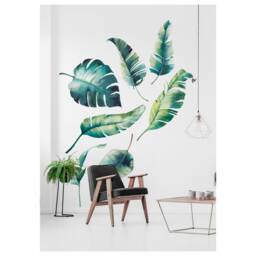 Tropical Leaves Wall Decal Handmade Jungle Stickers - 9 Leaves - thumbnail 1