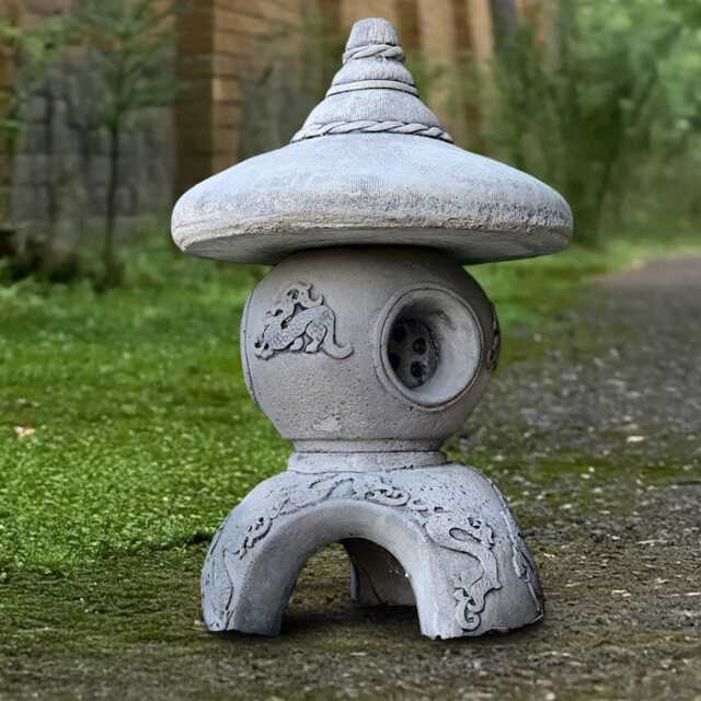 Japanese Garden Lantern Ornament Concrete Pagoda Statue Cement Zen Art Decor Handmade Outdoor Figurine Stone Sculpture - image 1