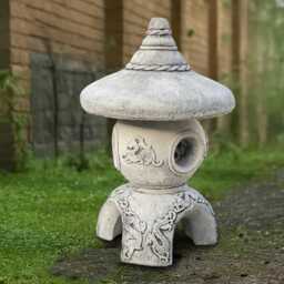 Japanese Garden Lantern Ornament Concrete Pagoda Statue Cement Zen Art Decor Handmade Outdoor Figurine Stone Sculpture - thumbnail 2