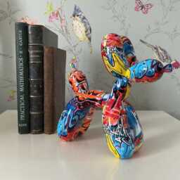 Balloon Dog Ornament - Graffiti Pattern Ornament Home Decor Book Shelf Boxed Birthday Gift - thumbnail 2