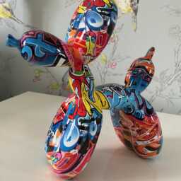 Balloon Dog Ornament - Graffiti Pattern Ornament Home Decor Book Shelf Boxed Birthday Gift - thumbnail 3