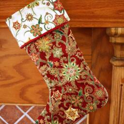 Christmas Stocking Pattern PDF Free Big Bow Victorian, Shabby Chic, Traditional Holiday Decoration - thumbnail 3