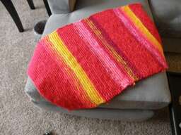 "Hand-Knit Squishy Rug - For Kitchen, Bathroom, Pets- ""Fiesta Red" - thumbnail 1