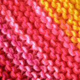"Hand-Knit Squishy Rug - For Kitchen, Bathroom, Pets- ""Fiesta Red" - thumbnail 4