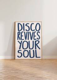 Kitchen Print, Music Wall Art, Disco Revives Your Soul Print Poster, Prints, Handwritten Typography Decor, Fun Colourful Prints - thumbnail 1