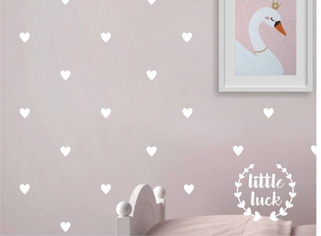 Heart Wall Stickers 3.5 cm - Self-Adhesive Decoration Stickers Wall Decals in Various Colors Children's Room - image 1