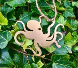 Gold Steampunk Octopus Christmas Ornament Wall Or Garden Decor - thumbnail 1