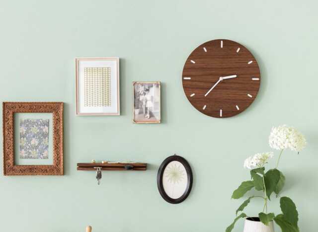 Design Clock Walnut, Modern Wall Clock, Silent Quartz Movement, Round Or Rounded, Minimalist Kitchen Bedroom Office, Gift Idea - image 1