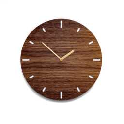 Design Clock Walnut, Modern Wall Clock, Silent Quartz Movement, Round Or Rounded, Minimalist Kitchen Bedroom Office, Gift Idea - thumbnail 3