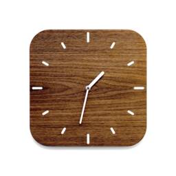 Design Clock Walnut, Modern Wall Clock, Silent Quartz Movement, Round Or Rounded, Minimalist Kitchen Bedroom Office, Gift Idea - thumbnail 2