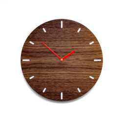 Design Clock Walnut, Modern Wall Clock, Silent Quartz Movement, Round Or Rounded, Minimalist Kitchen Bedroom Office, Gift Idea - thumbnail 4