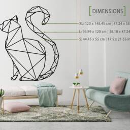 Geometric Cat Wall Decal Modern Animal Outline Art - thumbnail 2
