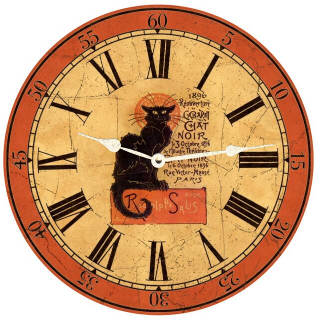 Chat Noir Clock - Halloween Black Cat Clock - image 1