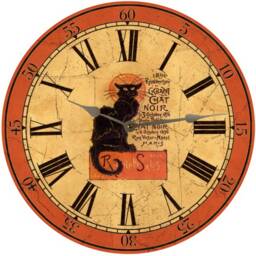 Chat Noir Clock - Halloween Black Cat Clock - thumbnail 2