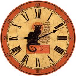 Chat Noir Clock - Halloween Black Cat Clock - thumbnail 3