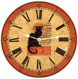 Chat Noir Clock - Halloween Black Cat Clock