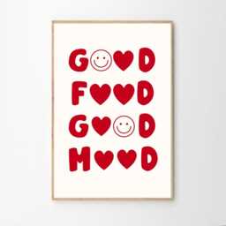 Good Food Mood Art Canvas Poster, Trendy Wall Art, Inspirational Aesthetic Decor, Retro Home Printed Gift - thumbnail 2