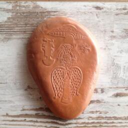 Aztec Alien Artifact Replica, Ceramic Tile Sculpture, Wall Art - thumbnail 3