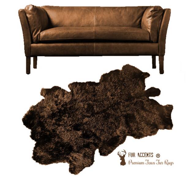 Faux Fur Cowhide Rug - Shaggy Sheepskin Throw, Usa Made - image 1
