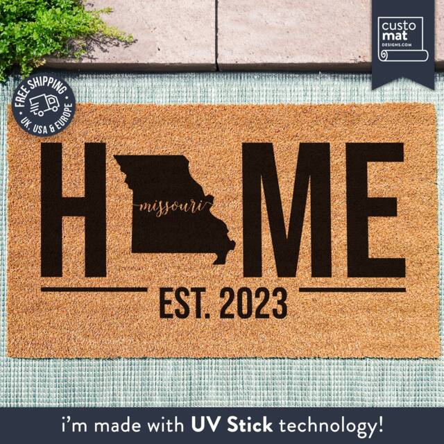 Home State Personalized Doormat - Missouri Door Mat Map Rug Custom Gift Housewarming New Decor - image 1