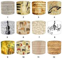 Vintage Music Sheets Drum Lampshades For Ceiling Light Shades Pendants Or Bedside, Table Lamp Shades
