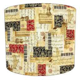 Vintage Sheet Musical Notes Drum Lampshade For Ceiling Light Pendants Or Table Lamp Bases - thumbnail 4
