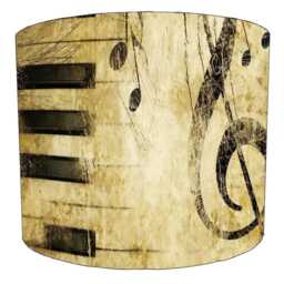 Vintage Sheet Musical Notes Drum Lampshade For Ceiling Light Pendants Or Table Lamp Bases - thumbnail 3