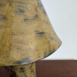 Handmade Olive Green Ceramic Table Lamp, Minimalist Clay Modern Bedside Pottery Lamp - thumbnail 2