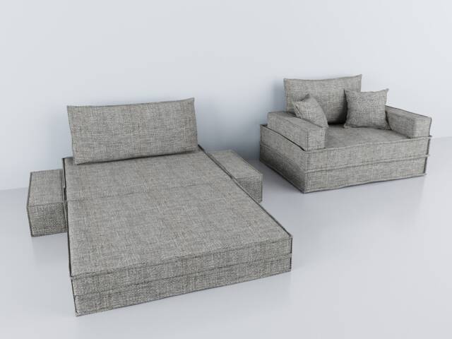 Modular Floor Sofa, Custom Sectional Seating, Kid's Room Seat Bed - image 1