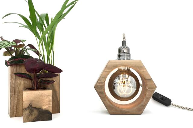 Wooden Desk Lamp, Bedside Table Wooden Scandinavian Style Design L??mpara De Madera, Lampada Di Legno - image 1