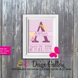 Butterfly Monogram Name Print Girls Wall Nursery Decor - Personalized, Digital Download - thumbnail 4