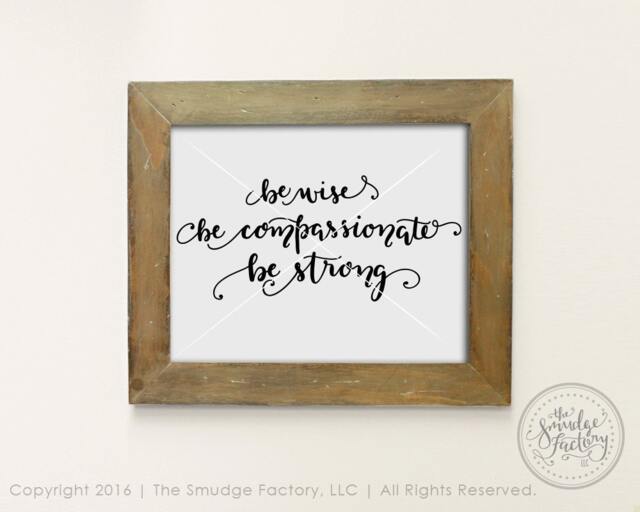 Be Strong Printable Wall Art Hand Lettered Calligraphy - Digital Download - image 1