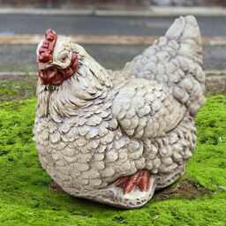 Garden Chicken Statue Stone Famhouse Decoration Cement Hen Sculpture Chicken Lover Gift Outdoor Bird Ornament Home Figurine Pet Decor - thumbnail 2