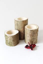 Rustic Wood Tealight Holder, Log Candle Gift Home Decor, Wedding, Woodland Baby