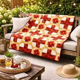 Heart Patchwork Quilt Pattern - Romantic Throw - 60x60 - PDF Pattern - thumbnail 3