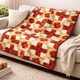 Heart Patchwork Quilt Pattern - Romantic Throw - 60x60 - PDF Pattern - thumbnail 4