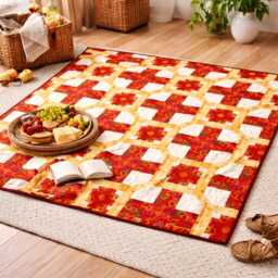 Heart Patchwork Quilt Pattern - Romantic Throw - 60x60 - PDF Pattern - thumbnail 2