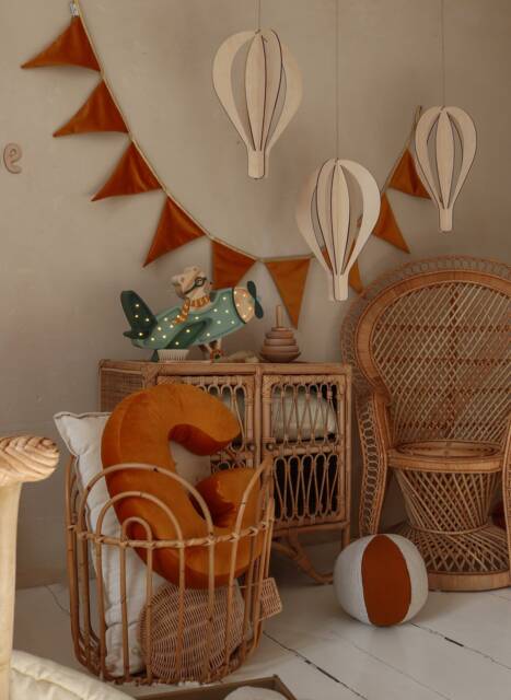 Wooden Hot Air Balloons 3D - Handcrafted Wall Hanging For Nursery Or Playroom, Wall Decoration Kids, Luftballons Aus Holz - image 1