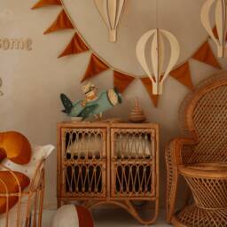 Wooden Hot Air Balloons 3D - Handcrafted Wall Hanging For Nursery Or Playroom, Wall Decoration Kids, Luftballons Aus Holz - thumbnail 3