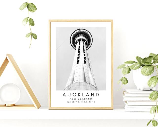 Auckland New Zealand Print Minimalist Travel Wall Art - image 1