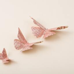 Paper Butterflies Logophile Maroon 3D Butterflies For Wall Decor, Wedding Photo Shoots - thumbnail 2