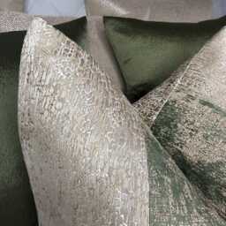 Gold Green Stripe Lumbar Pillow Cover - Modern Glam Cushion For Sofa Bed Throw Sham Bespoke Soft Furnishing Curico - thumbnail 3