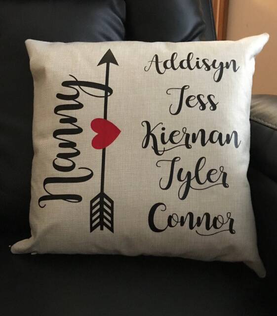 Personalized Grandkids Names Pillow Cover Gift For Grandma - image 1