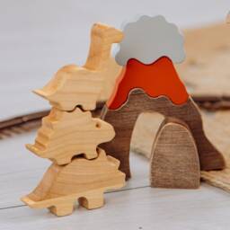 Safari Play Set For Kids Wooden Toys Toddlers Baby Boy Gift Personalized Nursery Decor 3 Year Oid Sensory Baptism Gifts - thumbnail 4